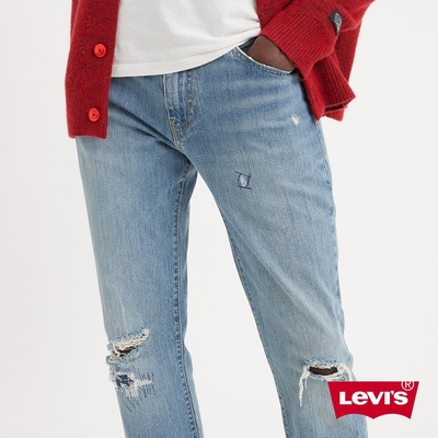 Levis 男款 511低腰修身窄管牛仔褲 / 精工多重刷破補丁工藝 / 彈性布料