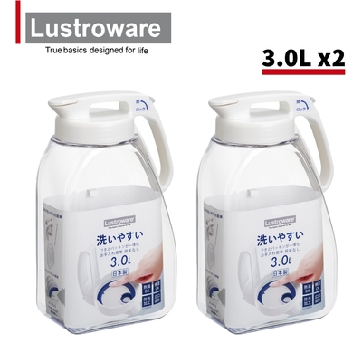 【Lustroware】日本岩崎密封防漏耐熱冷水壺/冷水筒-3L 兩入組(原廠總代理)