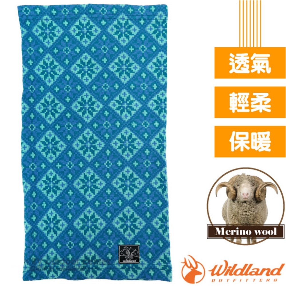 荒野 WildLand 新款 X-Buff Merino 加長美麗諾羊毛5功能保暖魔術頭巾(圍脖.圍巾.頸套.口罩.帽子)_藍綠色