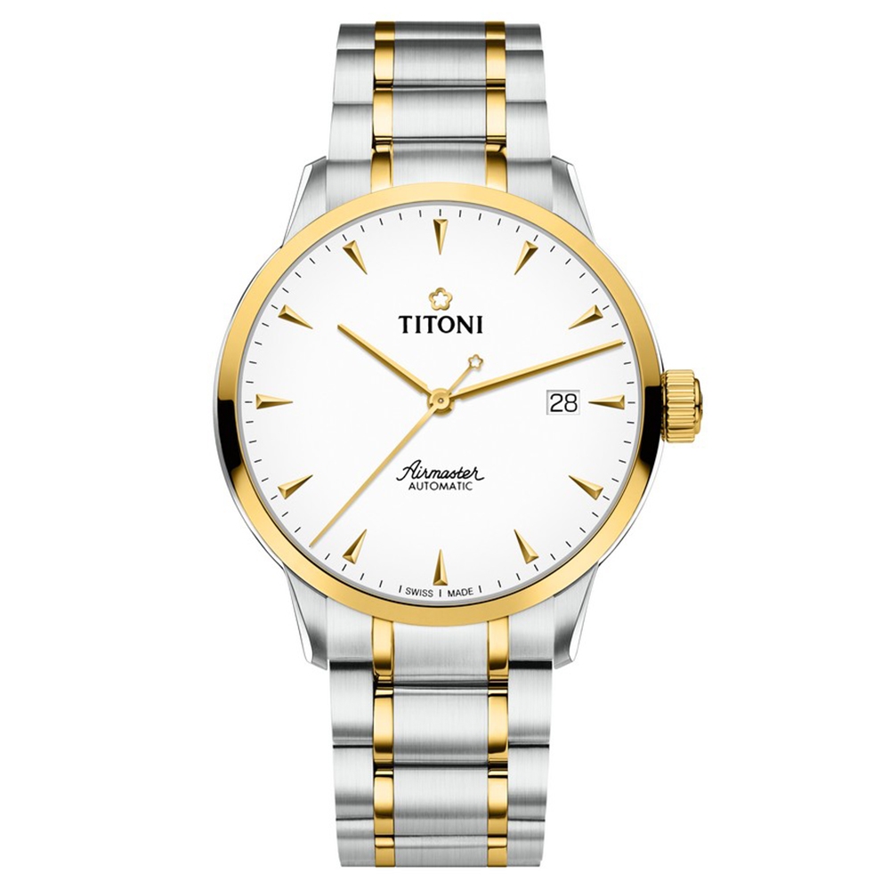 TITONI 梅花錶 空中霸王系列 琺瑯面盤機械腕錶 40mm / 83733SY-583