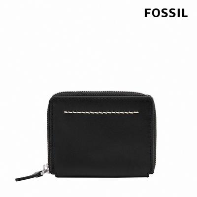 FOSSIL Westover 真皮拉鍊零錢包-黑色 ML4584001 (禮盒組附鐵盒)