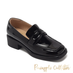 Pineapple Outfitter- EBBE 真皮方頭低跟樂福鞋-黑色