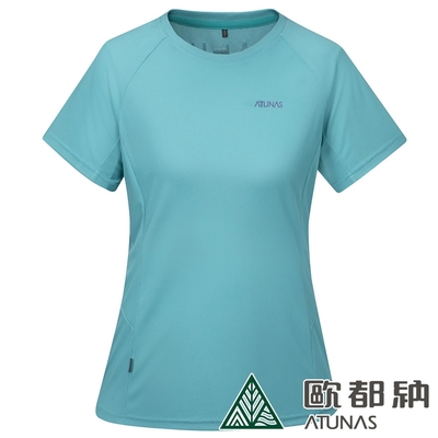 【ATUNAS 歐都納】女款POLARTEC POWER DRY短袖T恤A2TS2323W青石綠/吸濕排汗/防曬透氣/抗臭快乾/休閒旅遊/登山健行