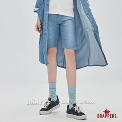 BRAPPERS 女款 Boy Friend系列-中腰微彈性五分褲-淺藍