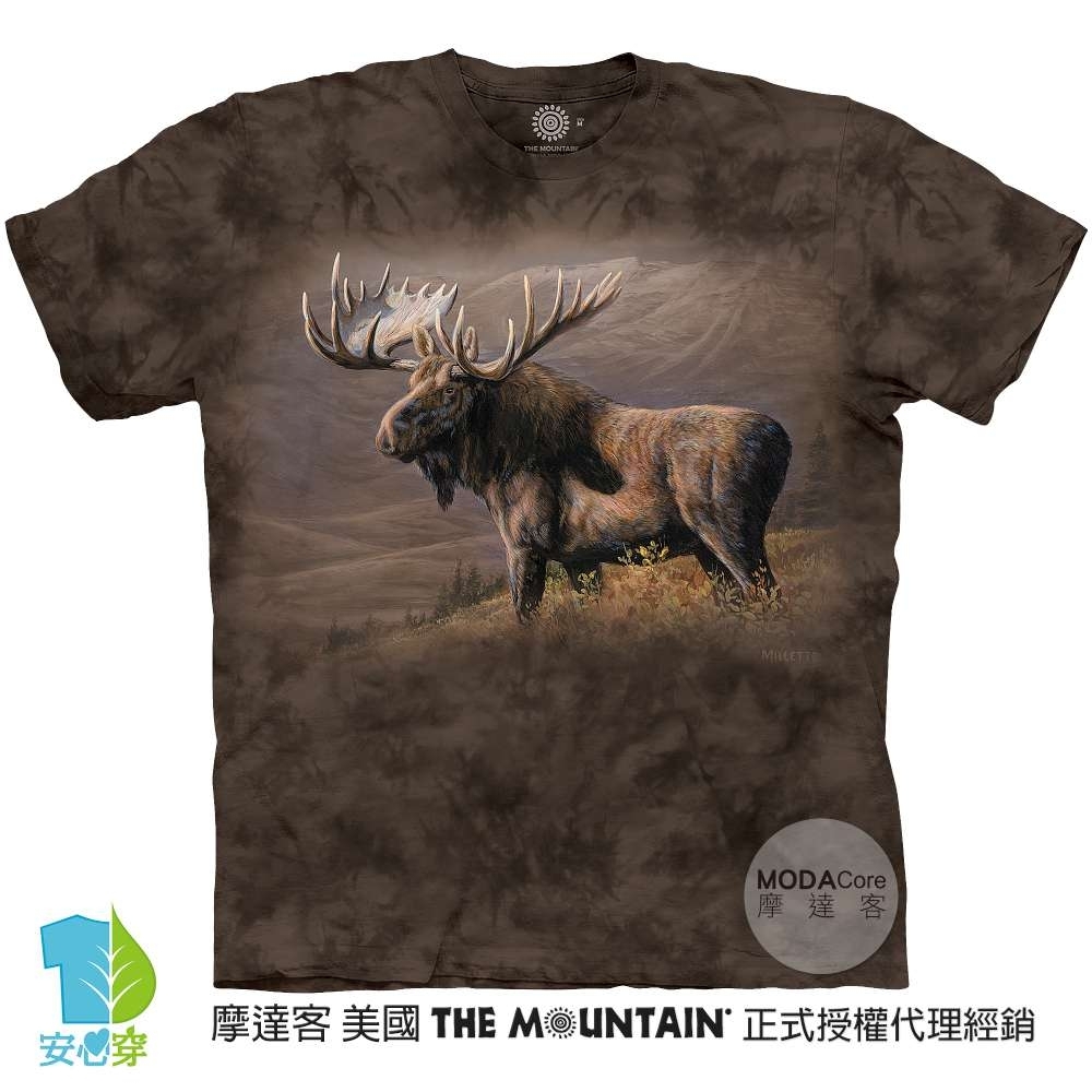 摩達客-美國進口The Mountain 草原麋鹿 純棉環保藝術中性短袖T恤