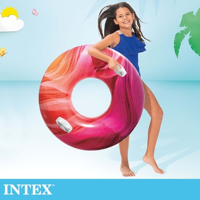 INTEX 炫染風游泳圈-直徑114cm-3款任選 適9歲+ (56267NP)