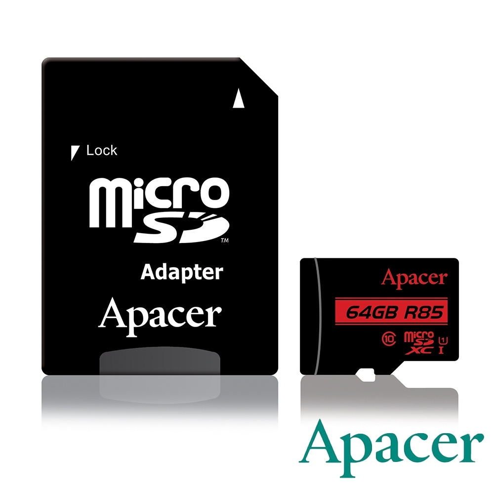 Apacer宇瞻 64GB MicroSDXC U1 Class10 記憶卡(85MB/s)