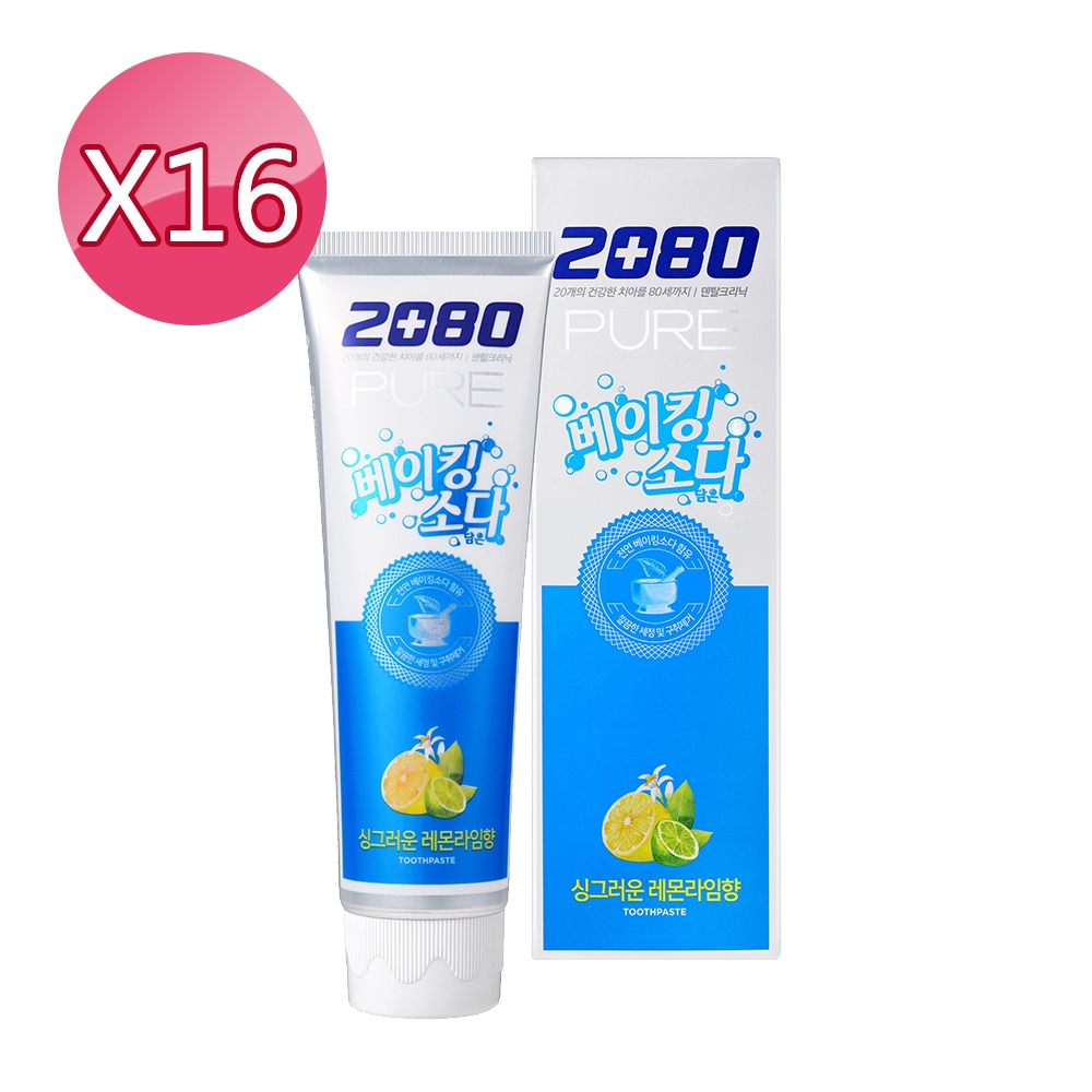 韓國2080 純小蘇打牙膏-檸檬味125gX16入