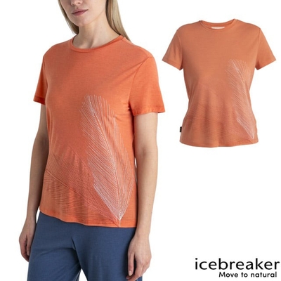 【Icebreaker】女 美麗諾羊毛 Core 圓領短袖上衣(羽毛輕拂).T恤_IB0A56Y5-X02 牡丹粉
