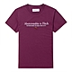 A&F 麋鹿 AF 熱銷刺繡文字彩麋鹿圖案短袖T恤-粉紫色 product thumbnail 1