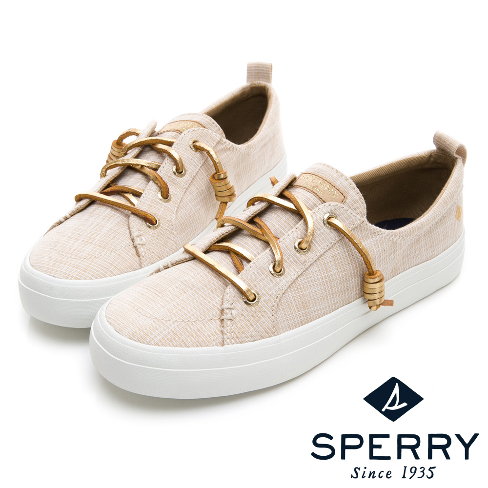 SPERRY 經典復古甜心粉嫩帆布鞋(女)-金色