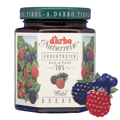 (任選)D’arbo德寶 70%果肉森林莓果果醬(200g)