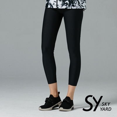 【SKY YARD】網路獨賣款-女款健身瑜珈內搭褲運動緊身褲(黑色)
