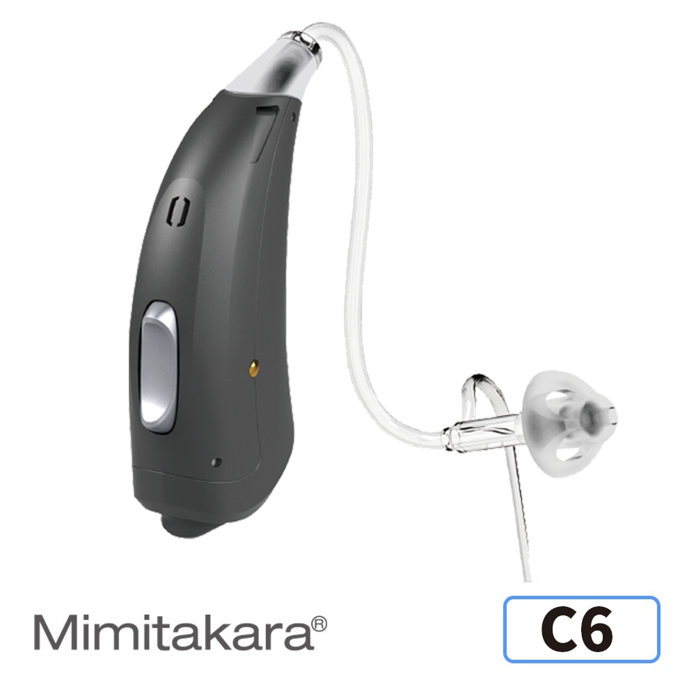 Mimitakara耳寶 數位32頻耳掛式高功率氣導式助聽器C6-硝光黑