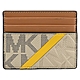 MICHAEL KORS COOPER 浮雕LOGO印花拼接款簡易隨身卡夾(淺褐/棕色) product thumbnail 1