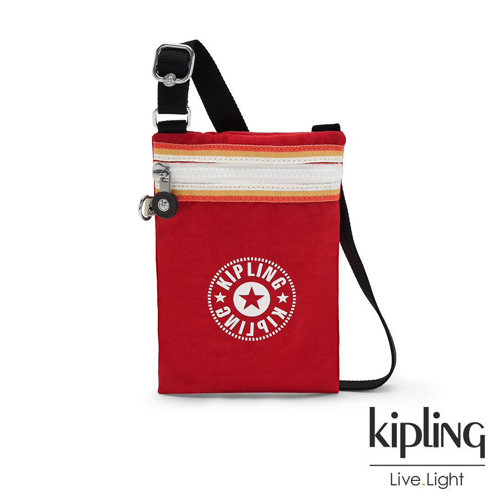 Kipling 好運正紅拉鍊斜背小包-AFIA LITE