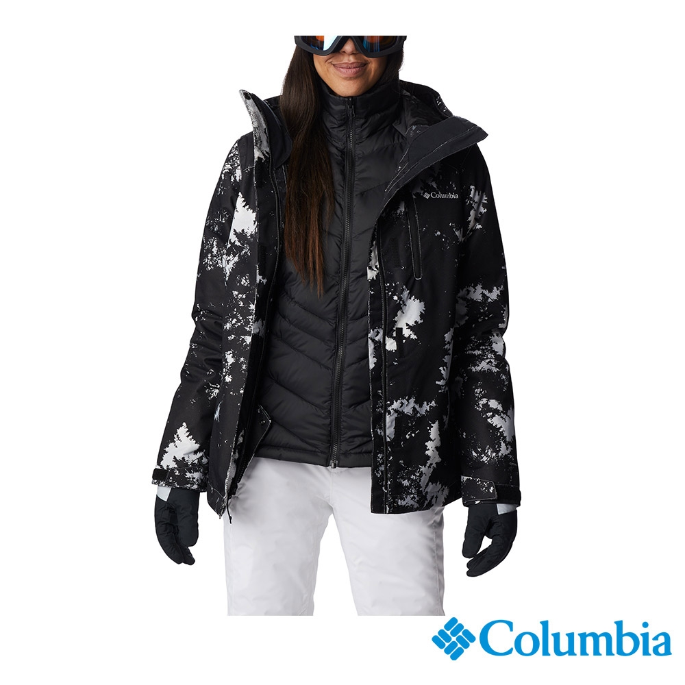 Columbia 哥倫比亞 女款-  Omni-Tech 防水保暖兩件式外套-黑白印花  UWR06350WK /FW22