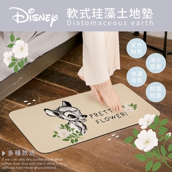 【收納王妃】迪士尼 Disney 軟式珪藻土地墊 80x38x0.5 小飛象/小鹿斑比/愛麗絲/硅藻土/腳踏墊/防潮