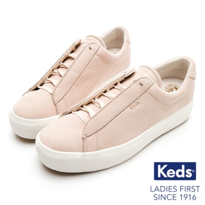 Keds RISE METRO 內增高牛巴戈綁帶休閒鞋-膚粉