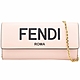 FENDI Roma 字母印花小牛皮翻蓋長夾/鍊帶包(粉色) product thumbnail 1