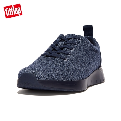 【FitFlop】FLEXKNIT MERINO WOOL SNEAKERS 運動風繫帶休閒鞋-男(午夜藍)