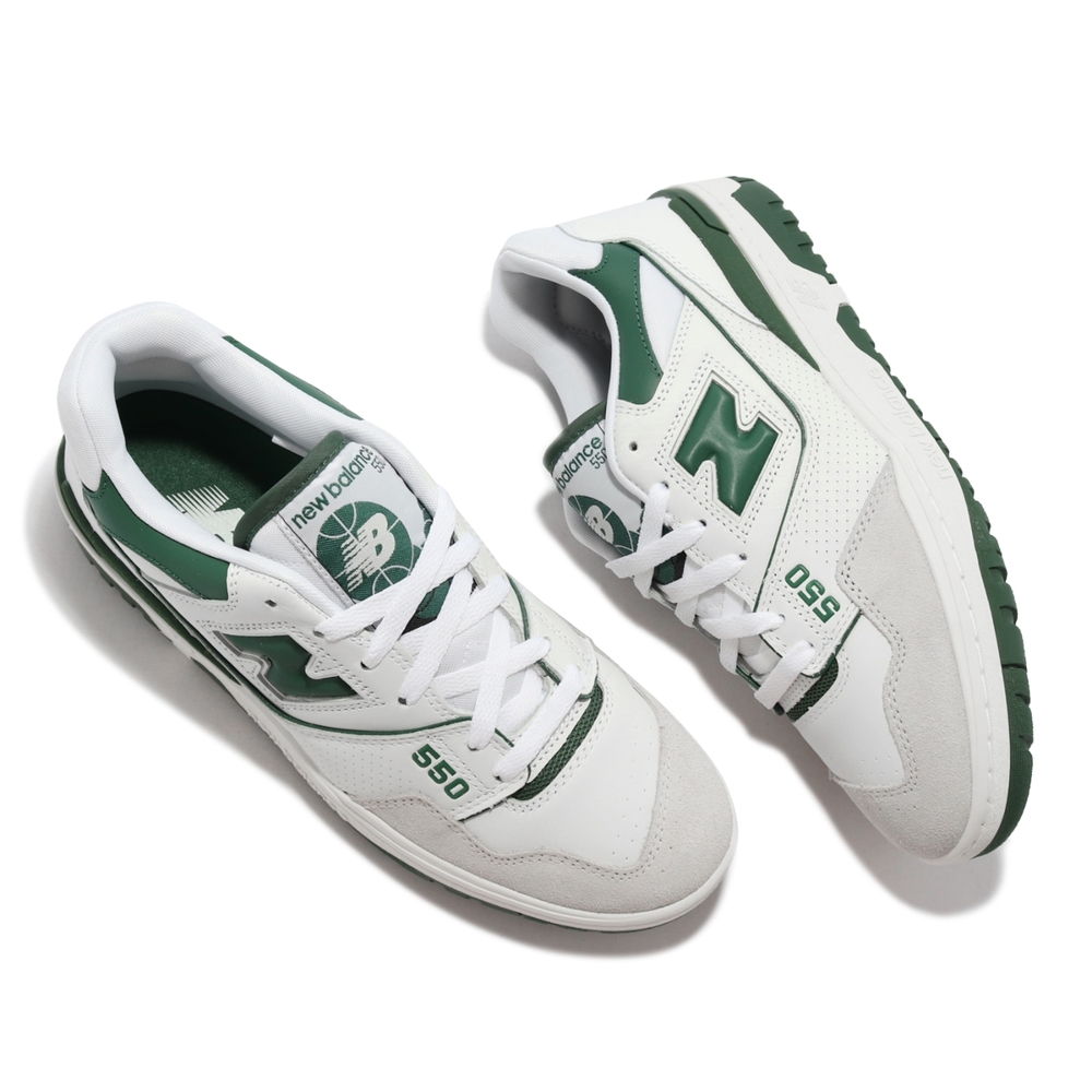 New Balance 休閒鞋550 復古穿搭男鞋紐巴倫復古籃球鞋皮革鞋面白綠