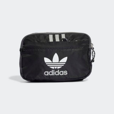 ADIDAS AC WAISTBAG 三葉草 腰包-黑白-IJ0768