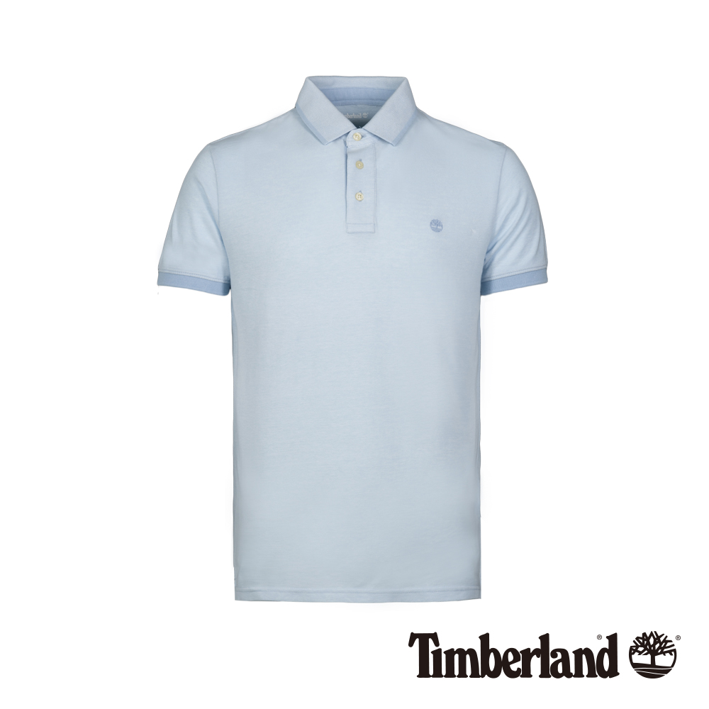 Timberland 男款水藍色短袖POLO衫|A1LZL
