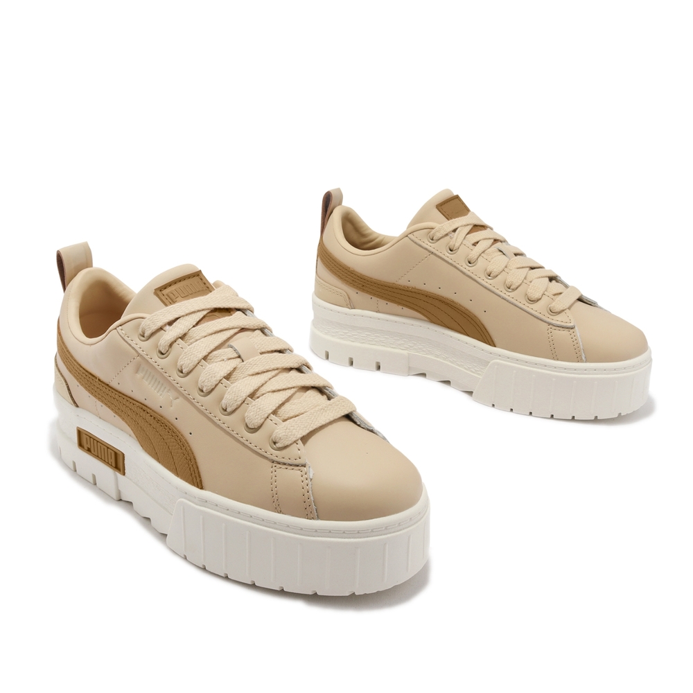 Puma 休閒鞋Mayze Luxe Wns 女鞋咖啡棕皮革厚底增高基本款低筒38399505