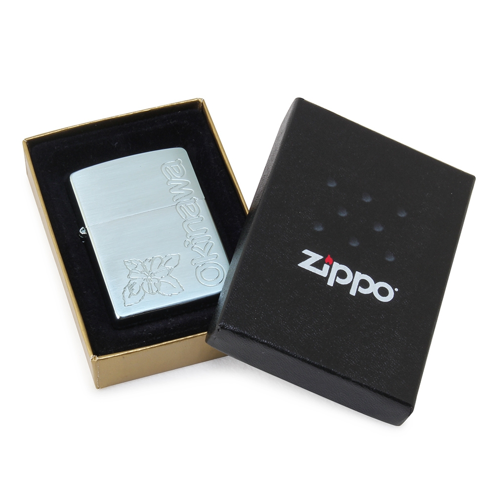 ZIPPO Okinawa限定版扶桑花圖案打火機-銀色| 美日精品包/配件