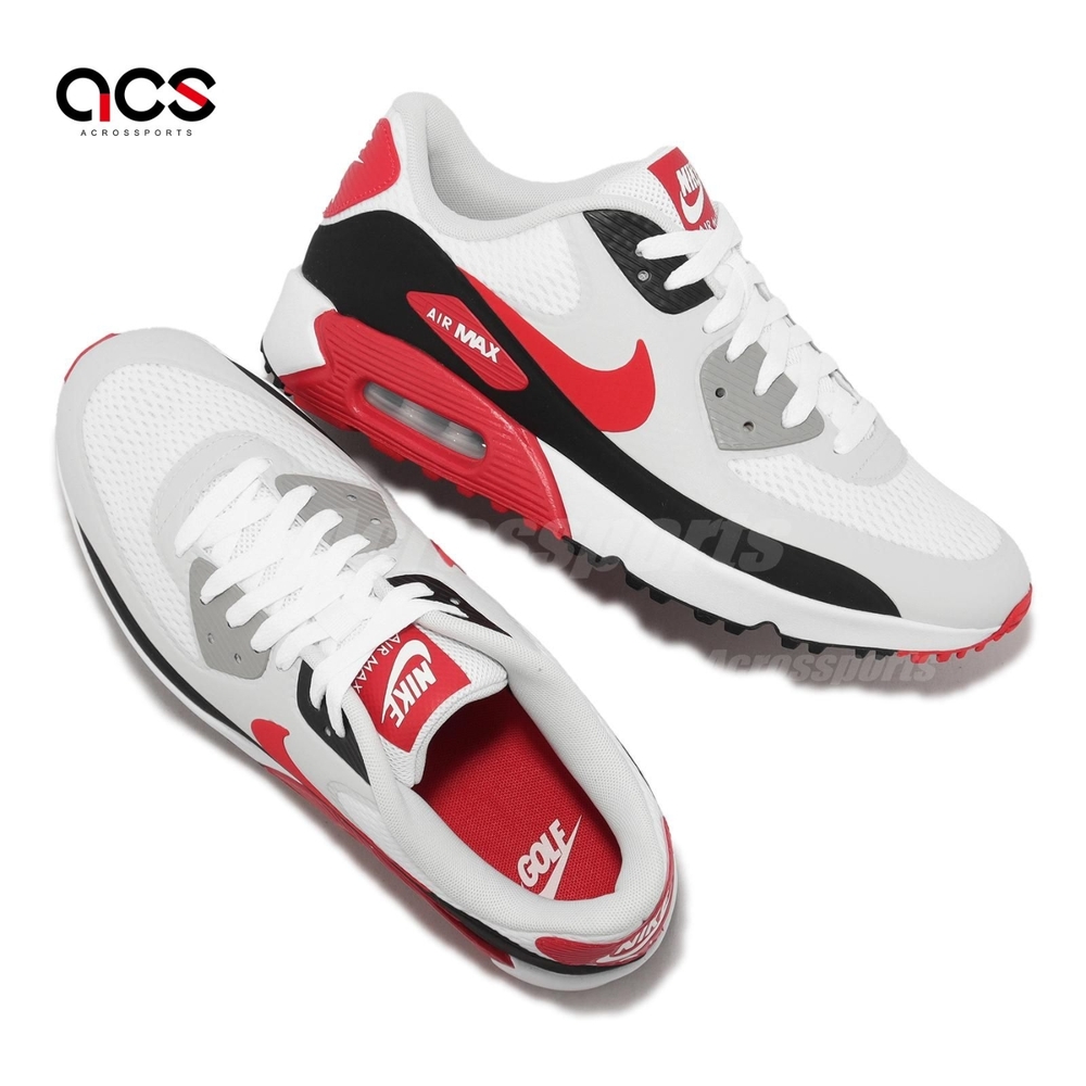 Nike 高爾夫球鞋Air Max 90 G TB 男鞋白紅防水高球氣墊緩震運動鞋