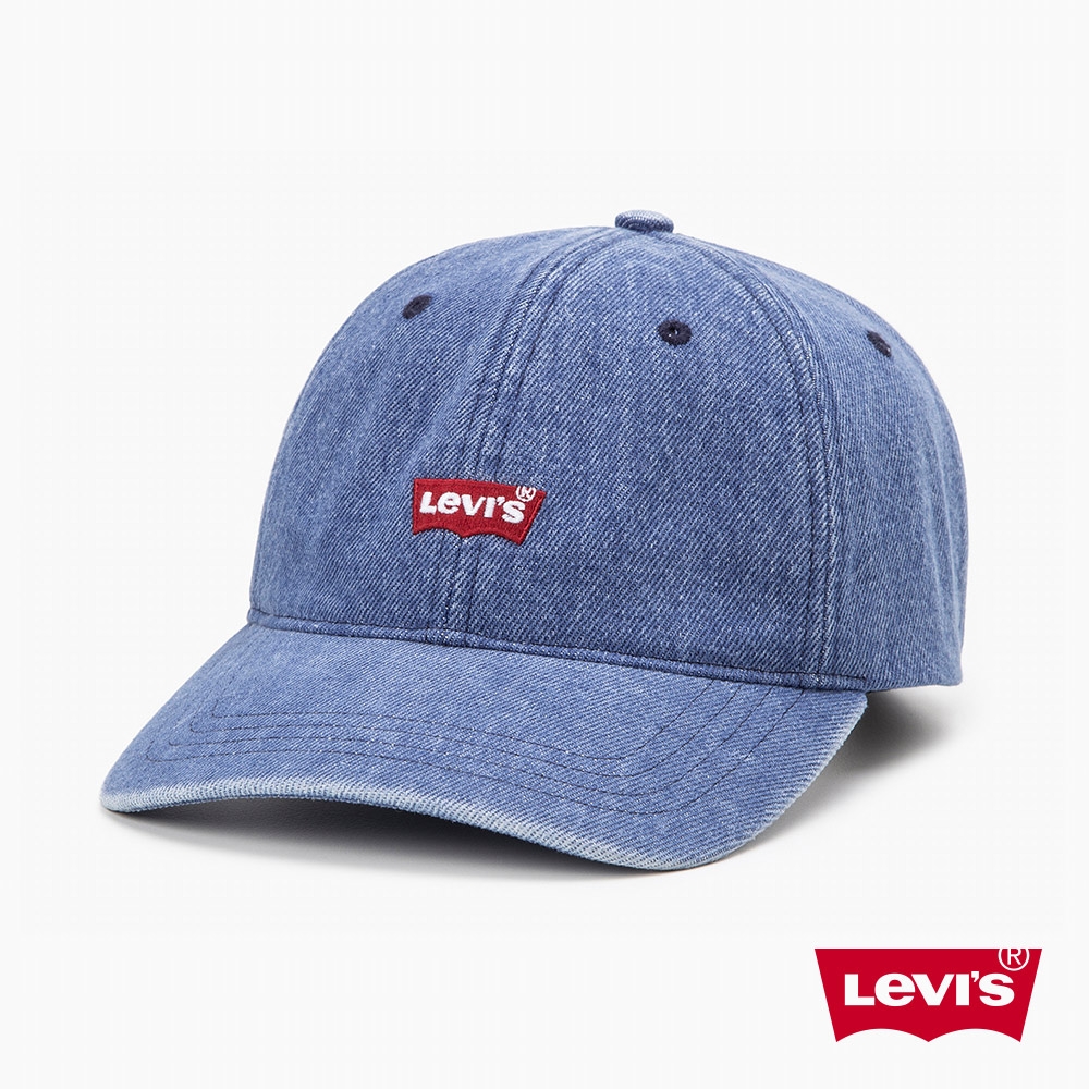 Levis 男女同款 可調式環釦丹寧棒球帽 / 經典Logo刺繡布章