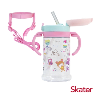 Skater寬底吸管杯(370ml) 粉紅派對