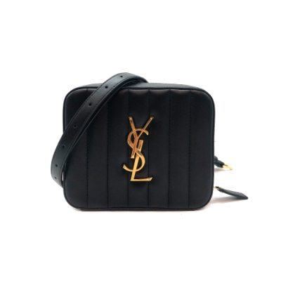 YSL 新款 vicky 绗缝黑色羊皮腰包