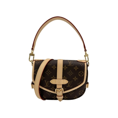 Louis Vuitton Saumur BB 帆布兩用馬鞍包(M46740-咖)