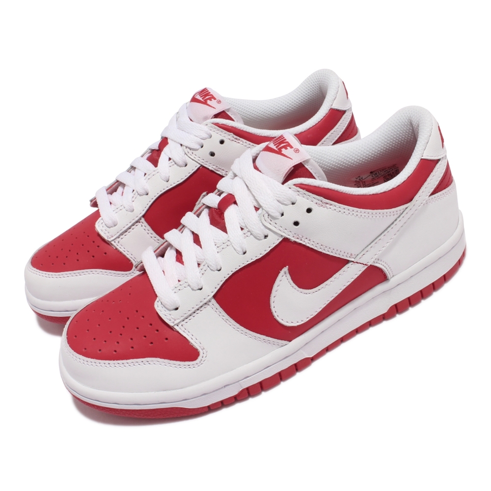 Nike 休閒鞋 Dunk Low GS 運動 女鞋 經典款 大童 皮革 大學紅 休閒穿搭 白 紅 CW1590-600