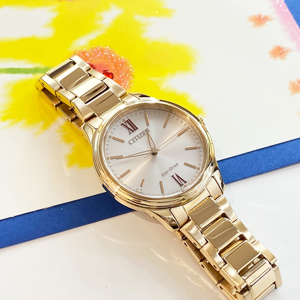 CITIZEN 星辰 Eco-Drive 光動能簡約女錶(EM0418-81X)/34mm