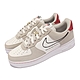 Nike 休閒鞋 Air Force 1 07 LV8 男鞋 經典款 AF1 手寫字樣 麂皮 穿搭 白 卡其 DB3597-100 product thumbnail 1