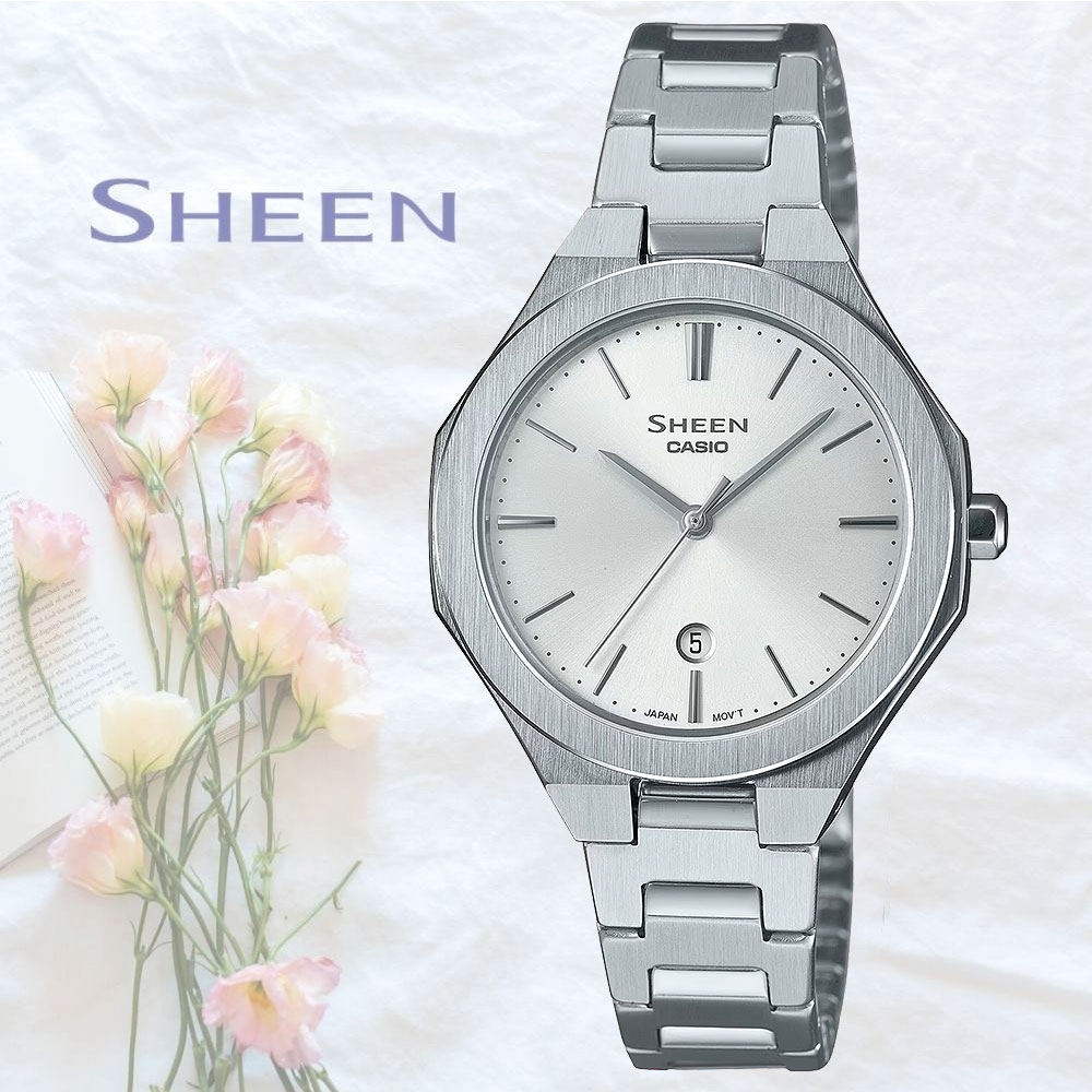 CASIO 卡西歐 SHEEN 現代極簡八角女錶 送禮推薦 SHE-4563D-7A