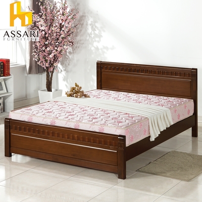 ASSARI-粉紅療癒型厚緹花布冬夏二用硬式彈簧床墊-雙人5尺