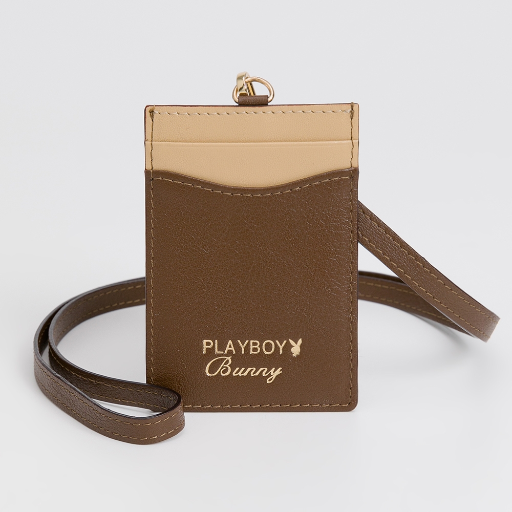 PLAYBOY - 證件套 Color系列 - 咖啡色