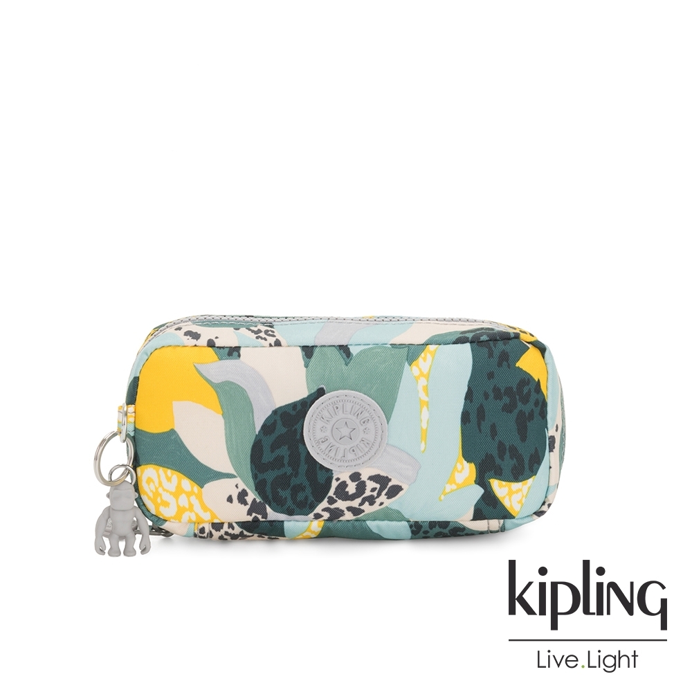 Kipling 叢林展葉綠大容量好收納化妝包-SABO