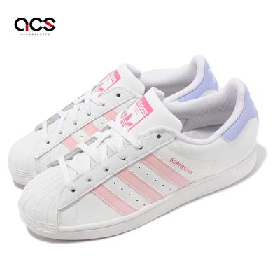 adidas 休閒鞋 Superstar W 白 粉紅 紫 三葉草 小白鞋 女鞋 貝殼頭 愛迪達 HQ1906