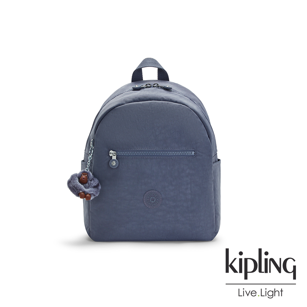 Kipling 復古迷霧灰簡約時尚拉鍊後背包-WINNIFRED M product image 1