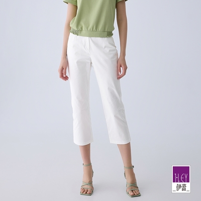 ILEY伊蕾 蕾絲口袋設計經典長褲(白色；M-XL)1242316305
