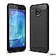 揚邑 Samsung Galaxy J4 拉絲紋碳纖維軟殼散熱防震抗摔手機殼-黑 product thumbnail 1