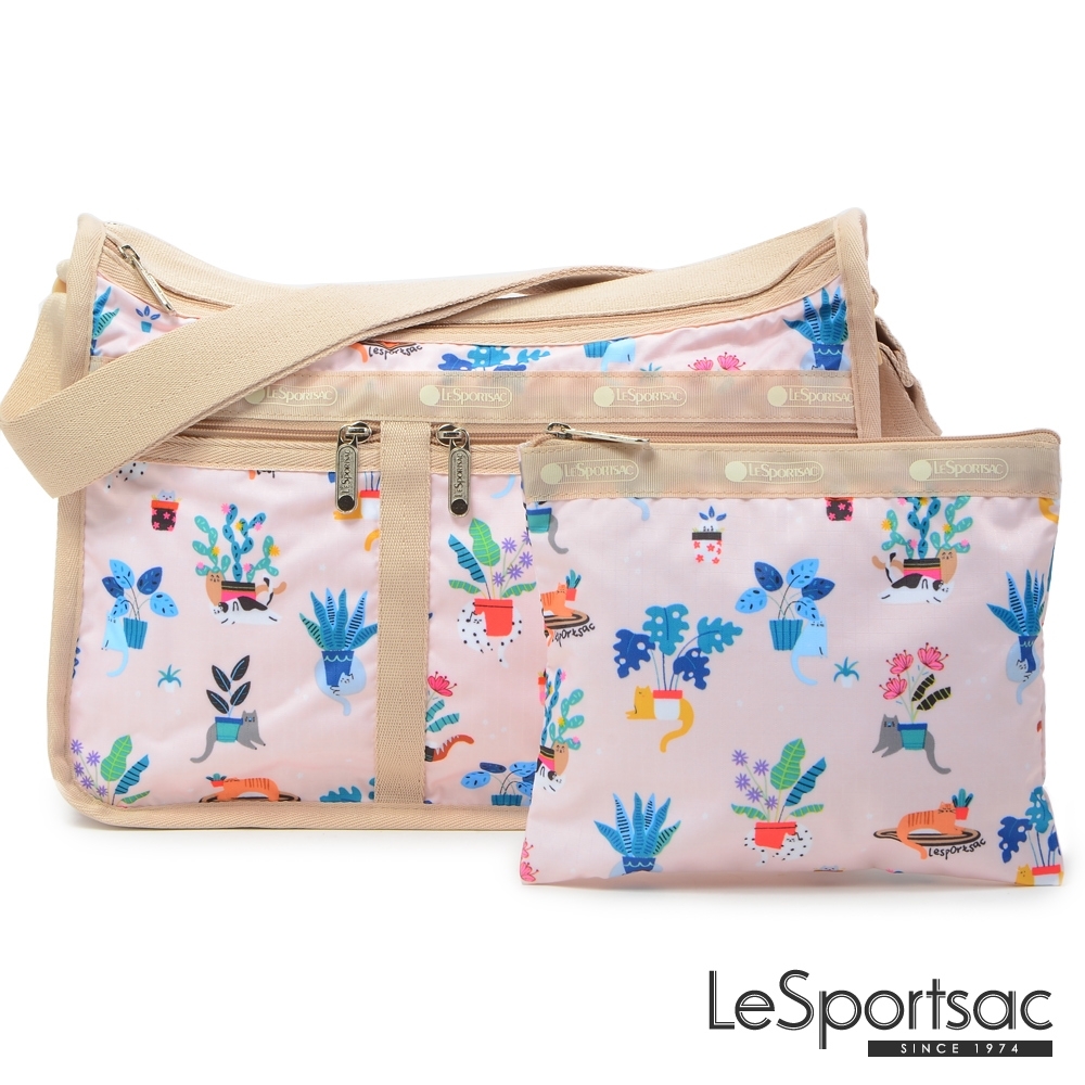 LeSportsac - Standard雙口袋A4大書包-附化妝包 (悠閒小貓)
