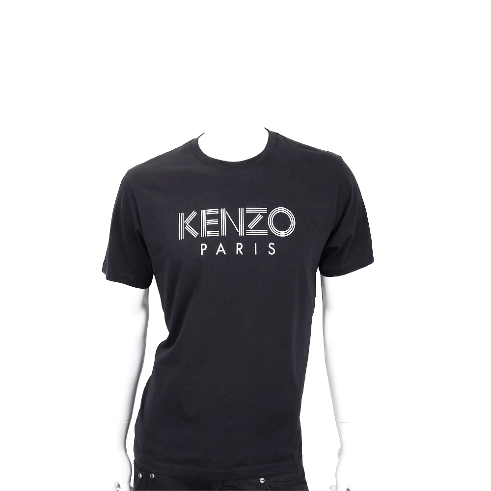 KENZO 線條字母黑色棉質TEE T恤(男款)