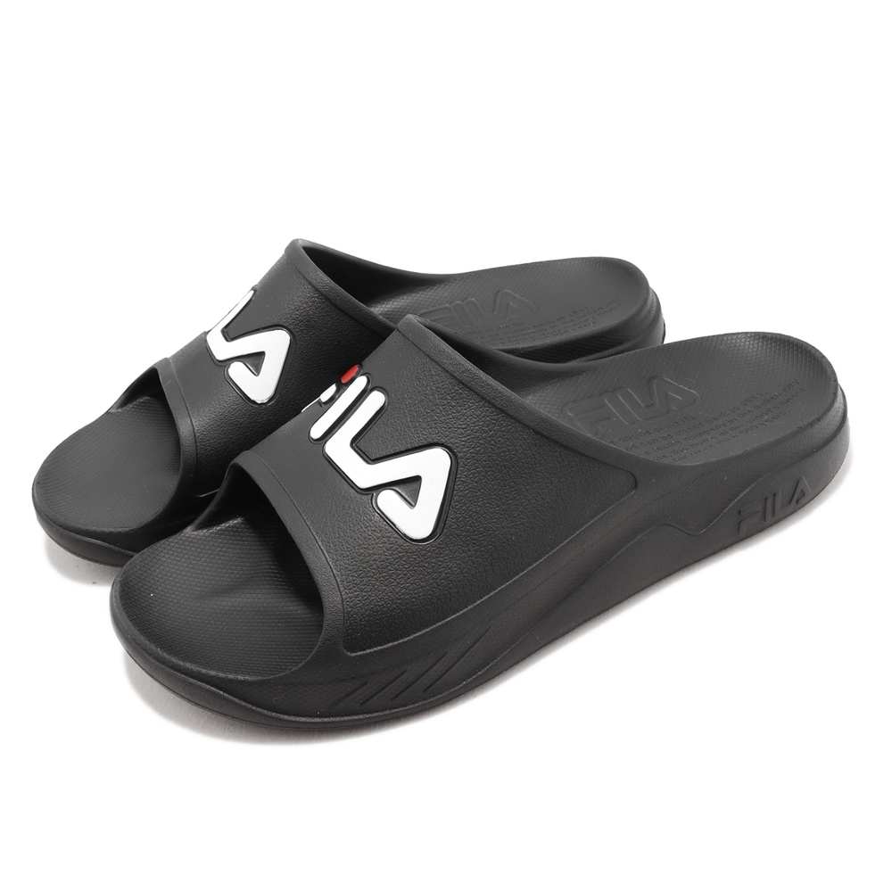 Fila 拖鞋 Plumpy Slide 黑 白 男鞋 防水 輕便 經典 基本款 斐樂 4S334W001