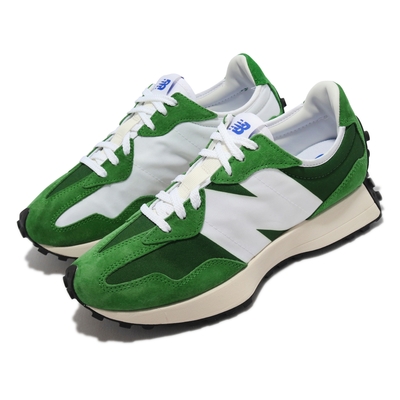 New Balance 休閒鞋 327 復古 N字鞋 男鞋 紐巴倫 異材質拼接 情侶鞋 穿搭推薦 綠 白 MS327LG1-D